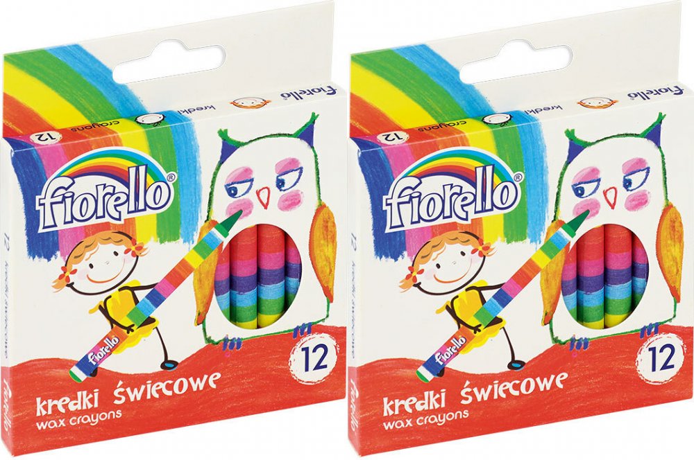 2x Kredki świecowe Fiorello, 12 sztuk, mix kolorów