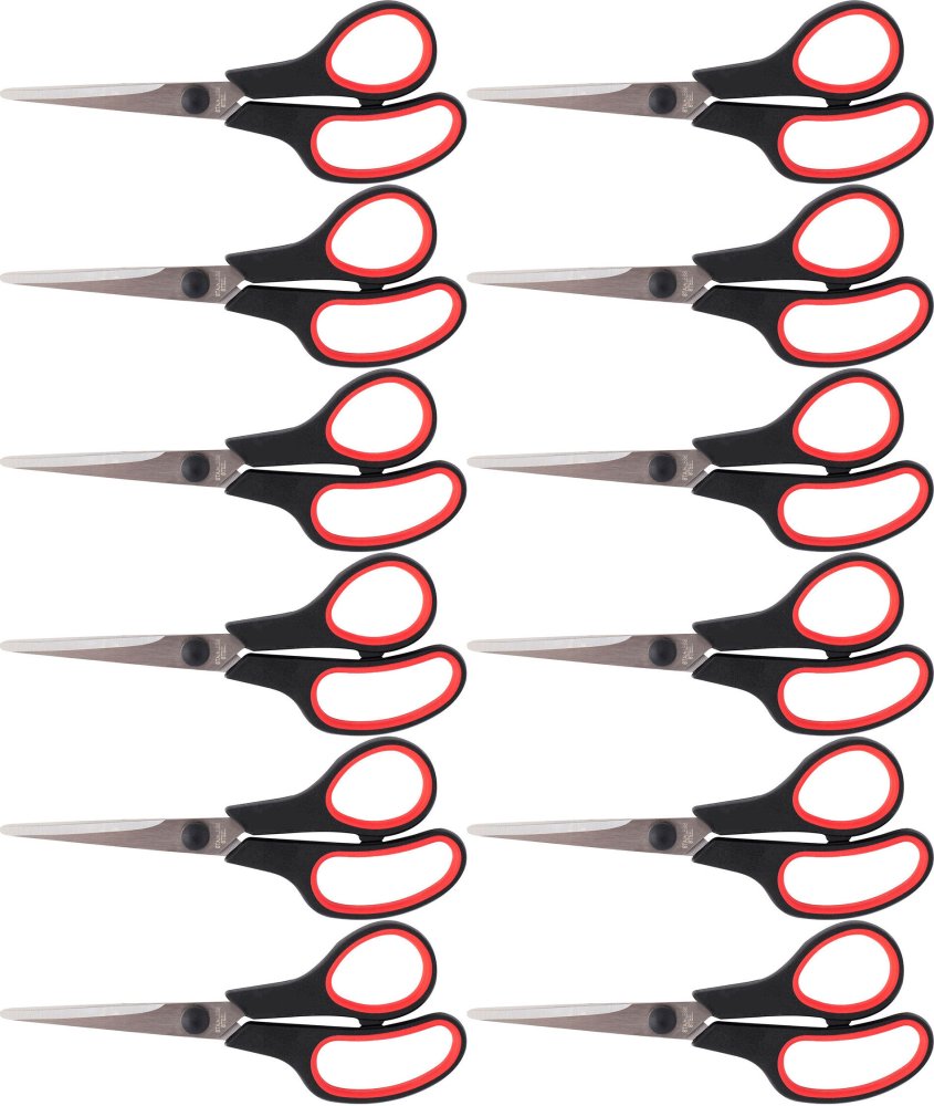 12x Nożyczki biurowe D.Rect SG-160, 16cm, czarny