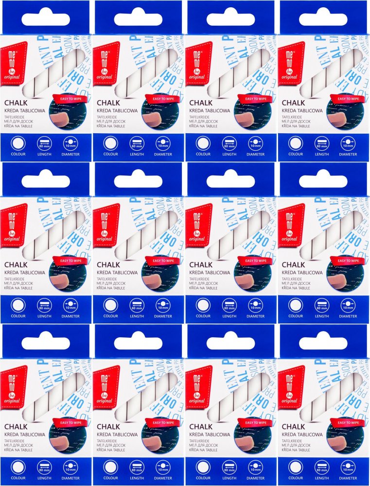 12x Kreda tablicowa MemoBe, 12 sztuk, biały