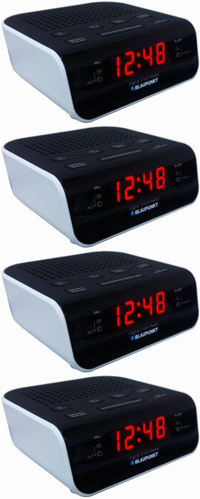 4x Radiobudzik Blaupunkt CR5WH, czarno-biały