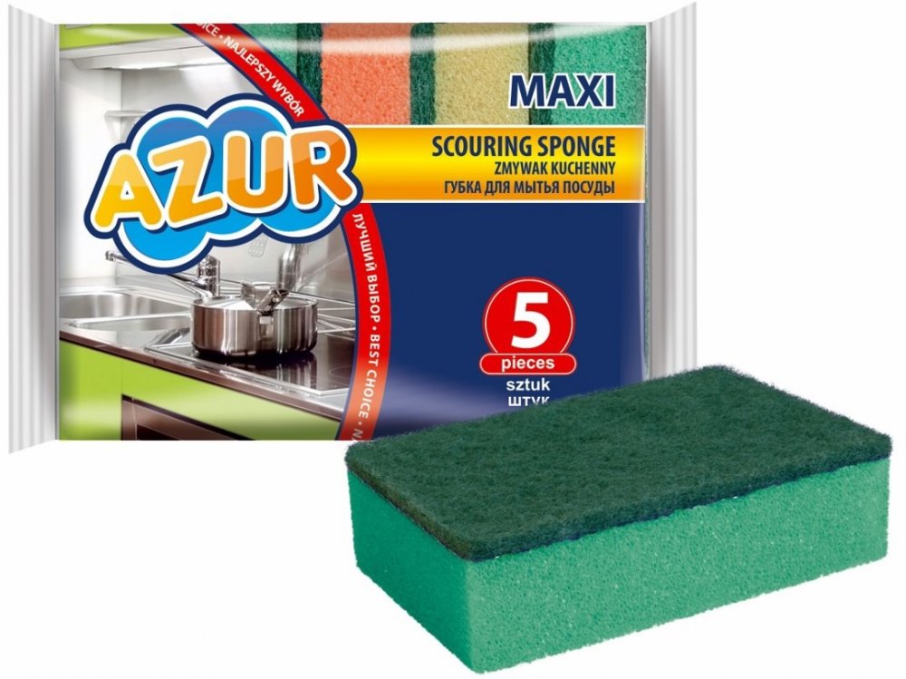 Zmywak kuchenny Azur Maxi, 5 sztuk, mix kolorów