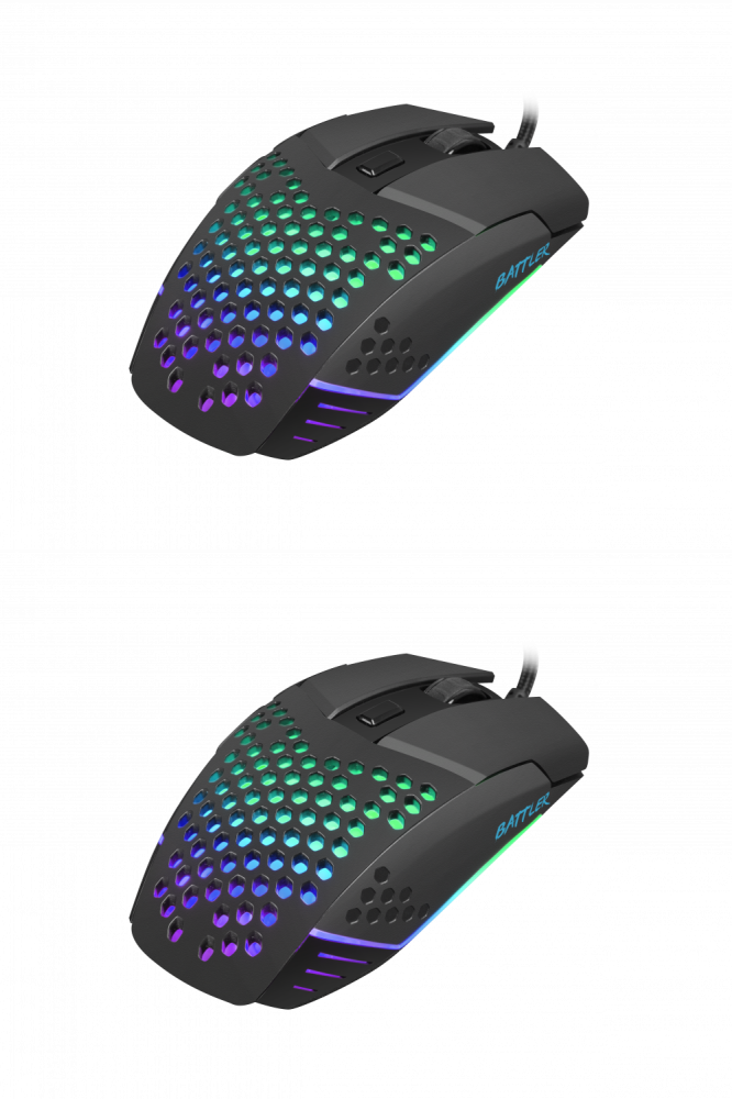 2x Mysz przewodowa Fury Battler, podświetlenie, optyczna, czarny