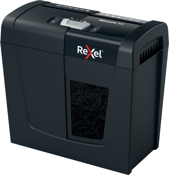 Niszczarka do papieru Rexel Secure X6 Whisper-Shred, konfetti 4x40mm, 6 kartek, P-4 DIN, czarny