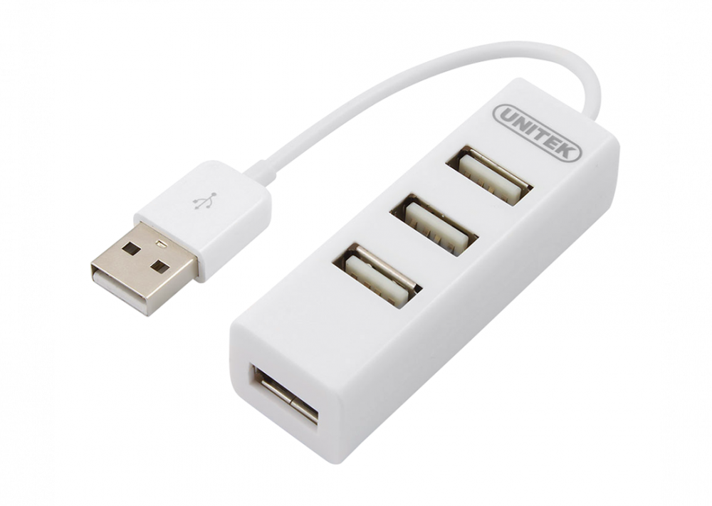 Rozgałęziacz - Hub Unitek Y-2146, 4x USB 2.0 mini, biały