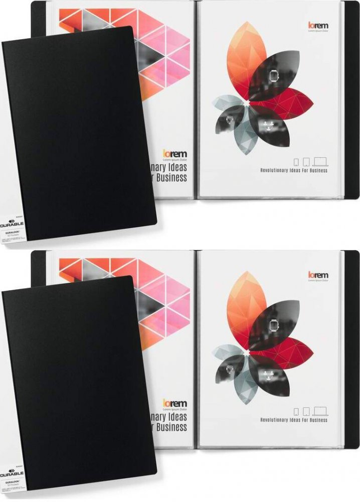 2x Album prezentacyjny Durable Duralook, A4, 50 koszulek, czarny