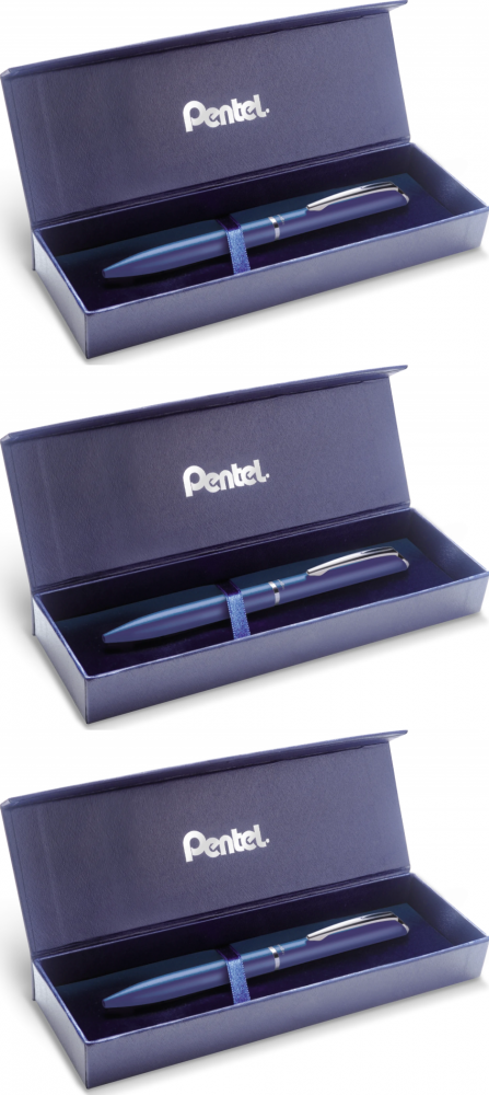 3x Pióro kulkowe Pentel EnerGel BL2007, w etui, 0.7mm, niebieski