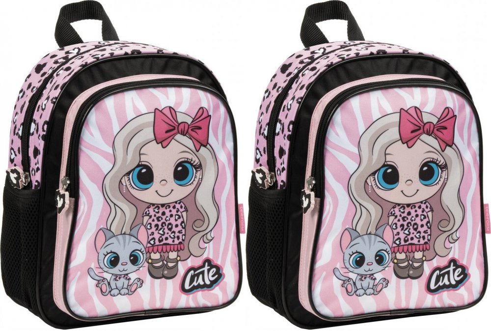 2x Plecak dla przedszkolaka Derform 11 Best Friends 10, jednokomorowy, 9l, 29x23x14cm, różowy