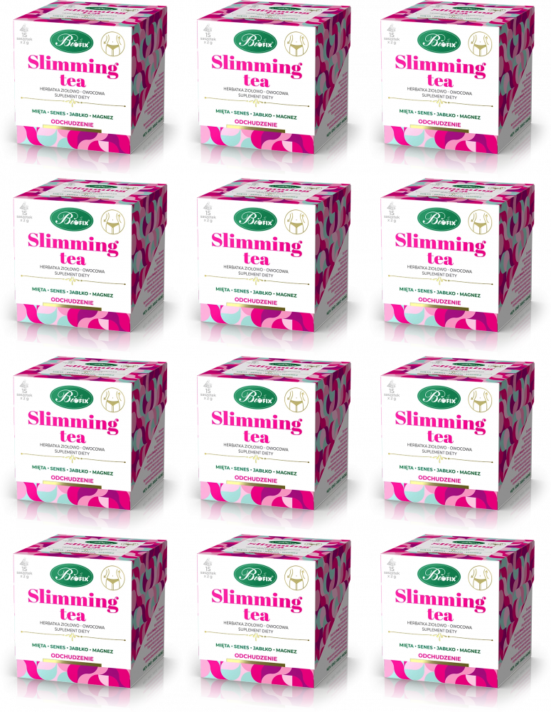 12x Herbata funkcjonalna w torebkach Bifix Slimming Tea, 15 sztuk x 2g