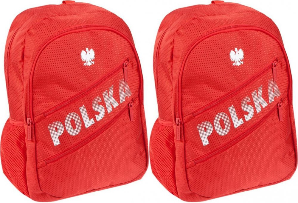 2x Plecak Starpak Polska, jednokomorowy, 42x29x13cm, czerwony