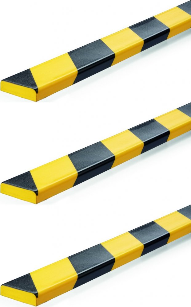 3x Profil ochronny ostrzegawczy Durable S11, ochrona powierzchni, powierzchnia kleju 40mm, 1m, żółto-czarny