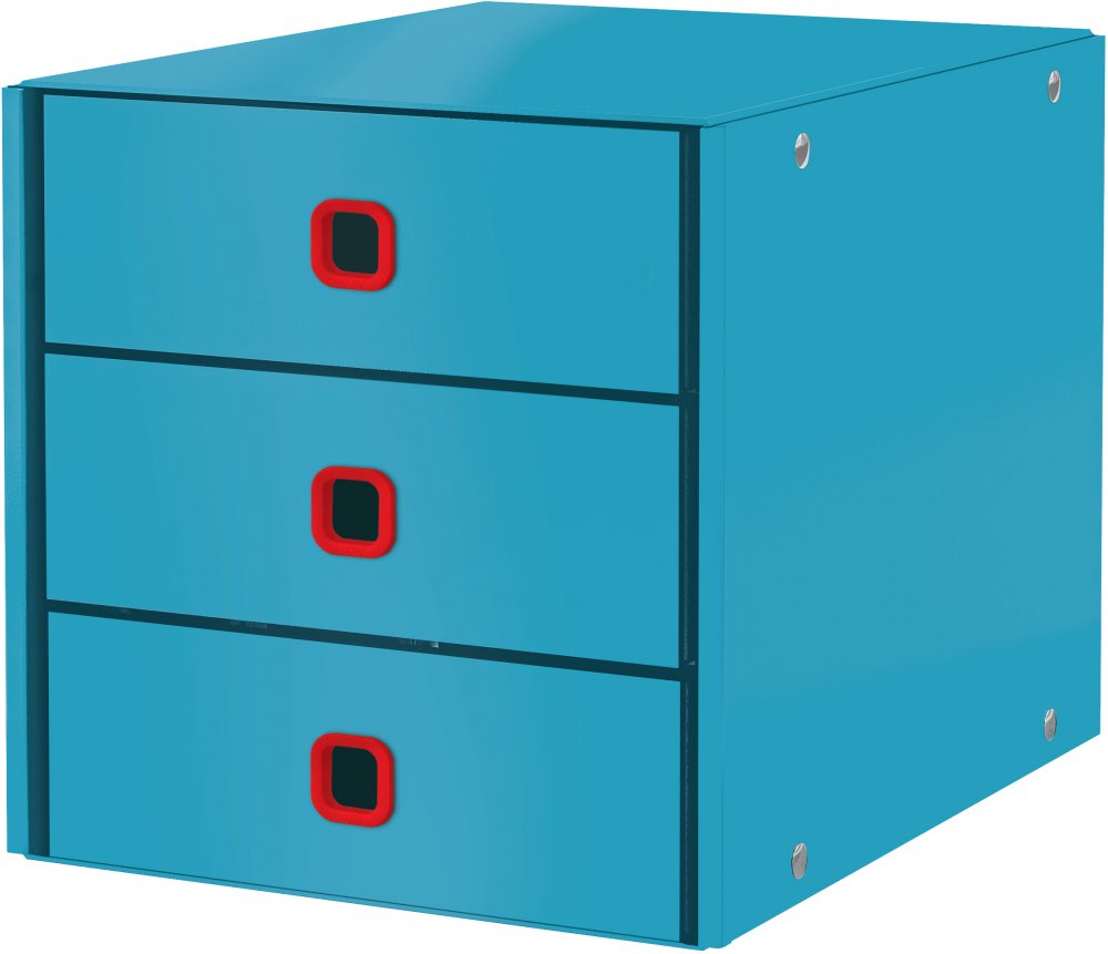 Pojemnik Leitz Click&Store Cosy, z 3 szufladami, do dokumentów, A4, niebieski