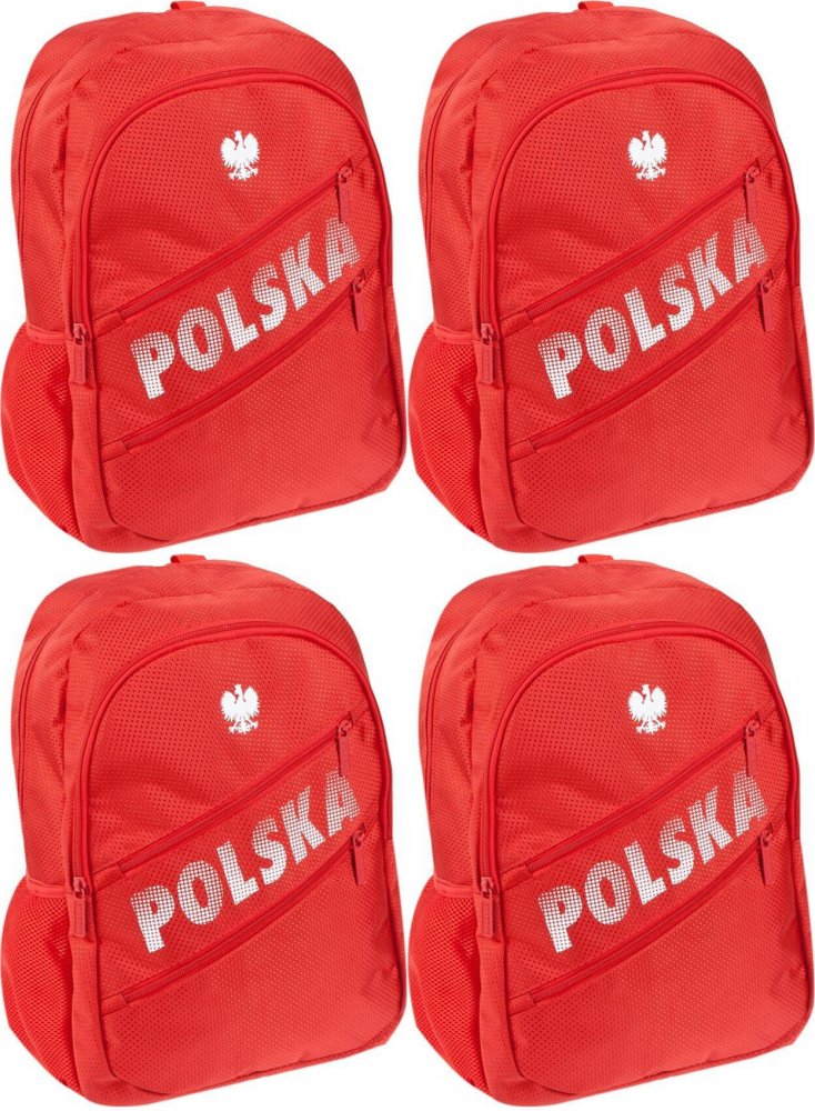 4x Plecak Starpak Polska, jednokomorowy, 42x29x13cm, czerwony