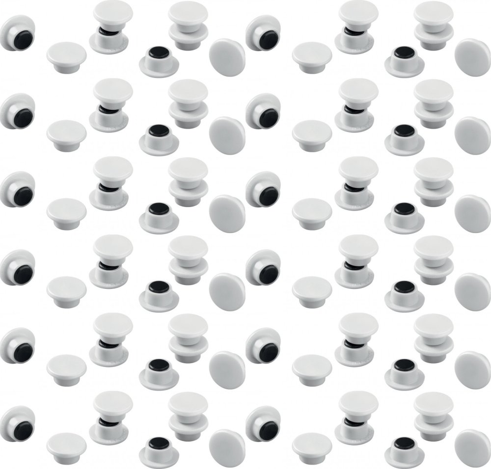 12x Magnesy Durable, 15 mm, 20 sztuk, biały