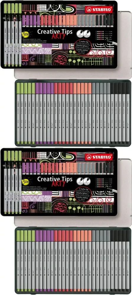 2x Zestaw Stabilo Creative Tips Arty 89/30-6-2-20, 30 sztuk, w etui, mix kolorów pastelowych
