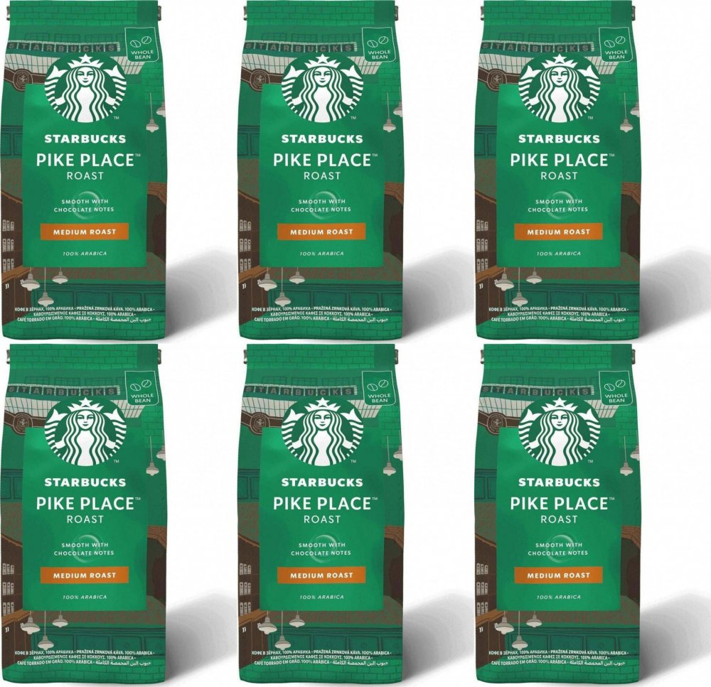 6x Kawa ziarnista Starbucks Pike Place Roast, 450g