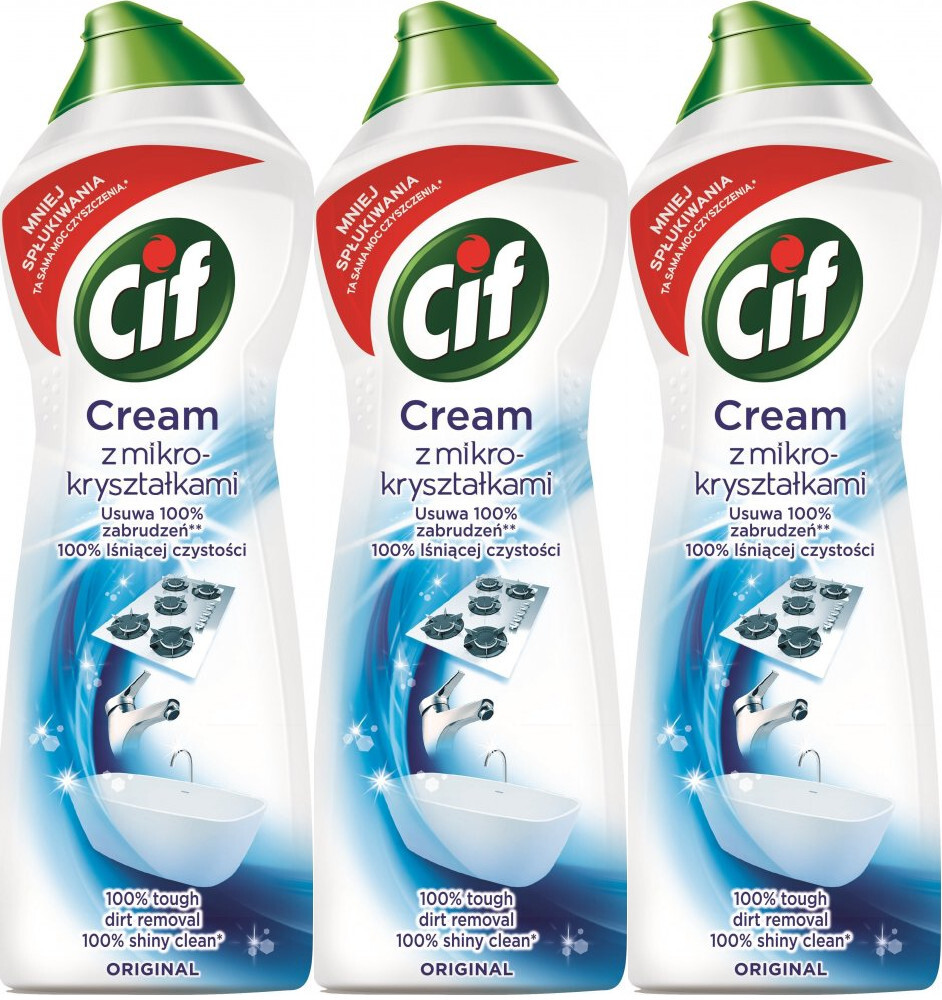 3x Mleczko z mikrokryształkami Cif Cream Original, 540g