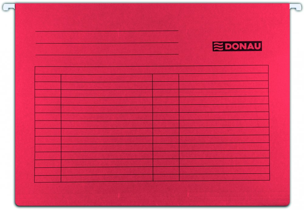 Teczka zawieszkowa Donau, A4, 230g/m2 czerwony