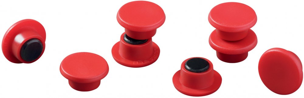 Magnesy Durable, 15 mm, 20 sztuk, czerwony