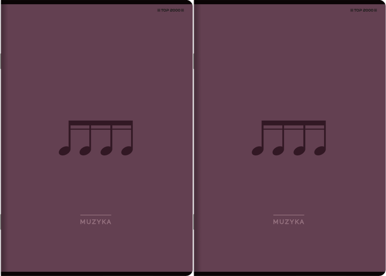 2x Zeszyt przedmiotowy w pięciolinię TOP 2000 Megamix Muzyka (zeszyt do nut), A4, 16 kartek, mix wzorów