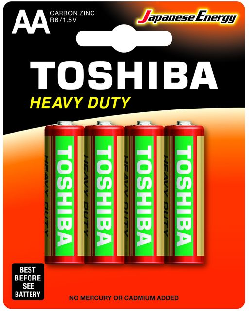 Bateria cynkowo-węglowa Toshiba Heavy Duty, AA/R6, 4 sztuki, blister