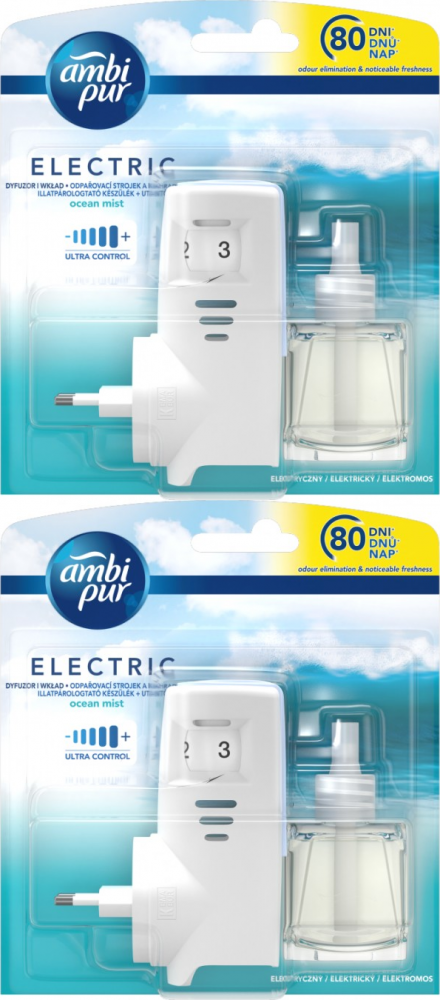 2x Elektryczny odświeżacz powietrza Ambipur Spring Awakening, starter+wkład, 20ml
