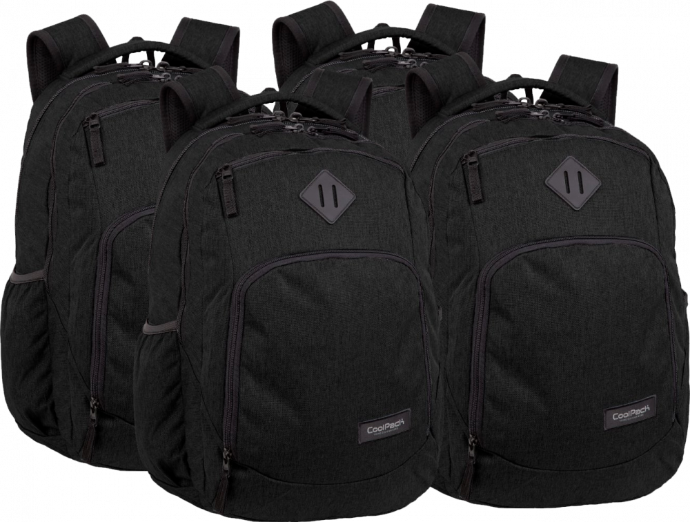 4x Plecak szkolny CoolPack Break Snow Black, dwukomorowy, 29l, 44x32x19cm, czarny