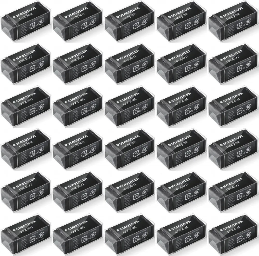 40x Gumka ołówkowa Staedtler, Rasoplast, 33x16x13mm, czarny