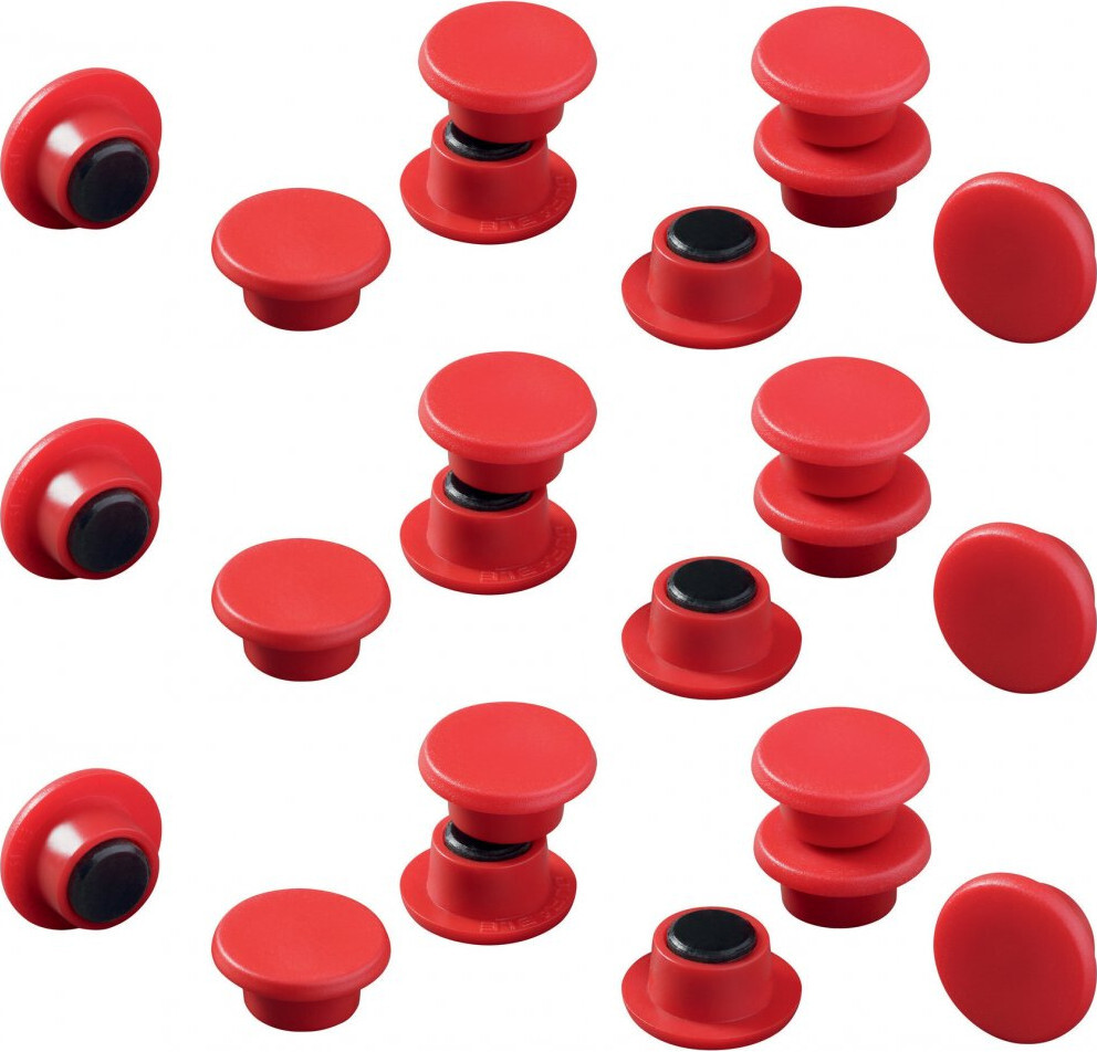 2x Magnesy Durable, 15 mm, 20 sztuk, czerwony