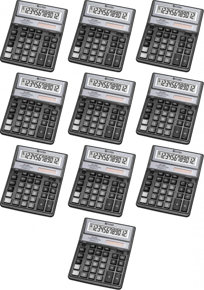 10x Kalkulator biurowy Eleven SDC-888XBK, 12 cyfr, czarny