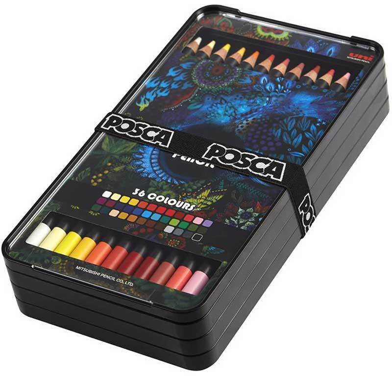 Kredki ołówkowe Uni Posca Pencil, w etui, 36 kolorów