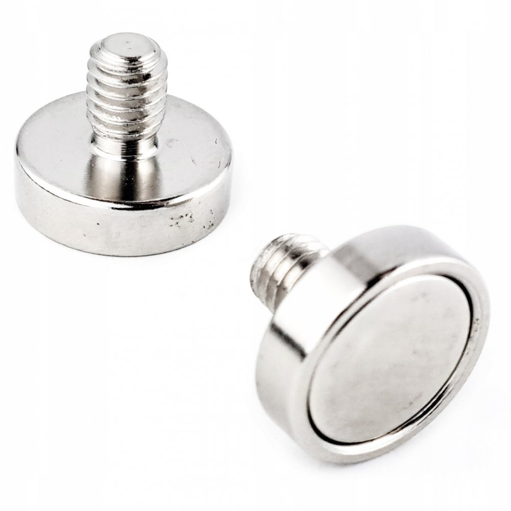 Magnes neodymowy w obudowie 16 mm, z trzpieniem M6x12,5