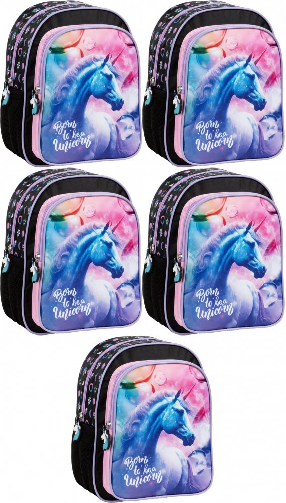 5x Plecak dla przedszkolaka Derform 11 Jednorożec 15, 9l, 29x23x14cm