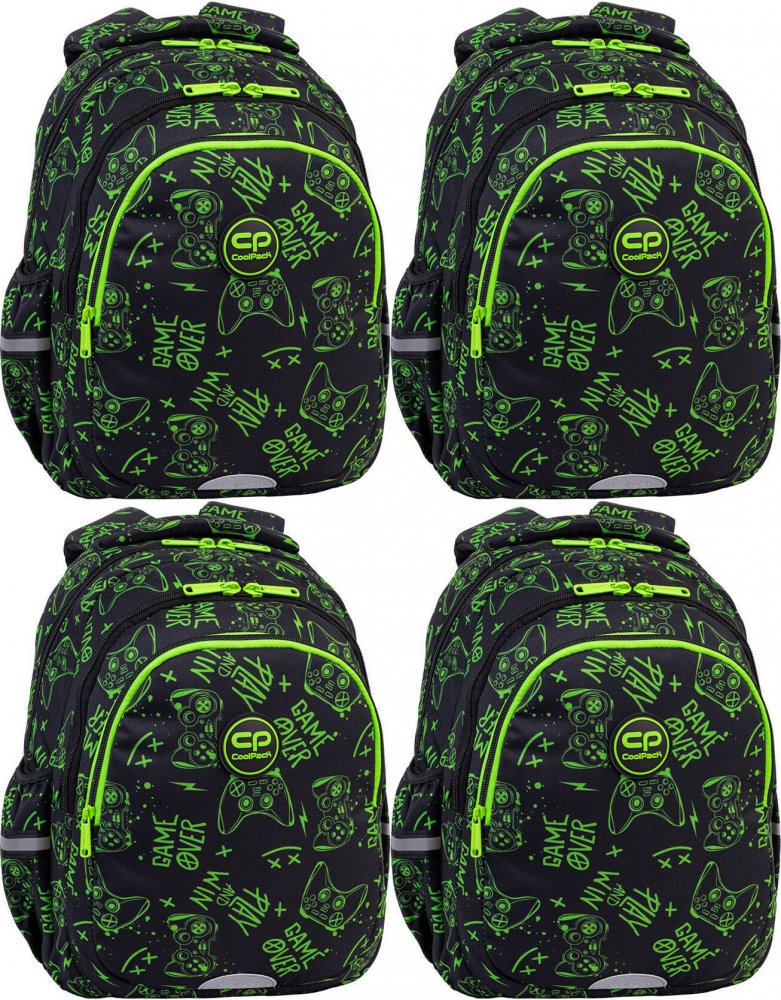4x Plecak szkolny CoolPack Jerry Game Night, dwukomorowy, 21l, 39x28x15cm