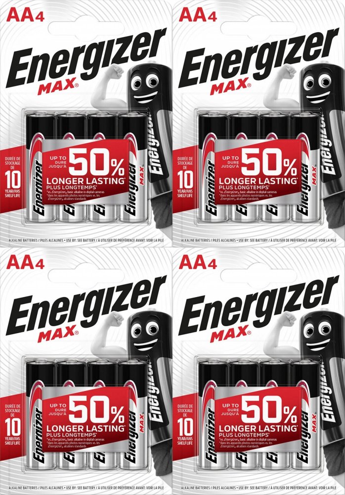 4x Bateria Energizer Max, AA, E91, 1.5V, 4 sztuki