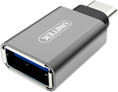 Adapter Unitek Y-A025CGY, USB TypC do USB (F), metaliczny szary