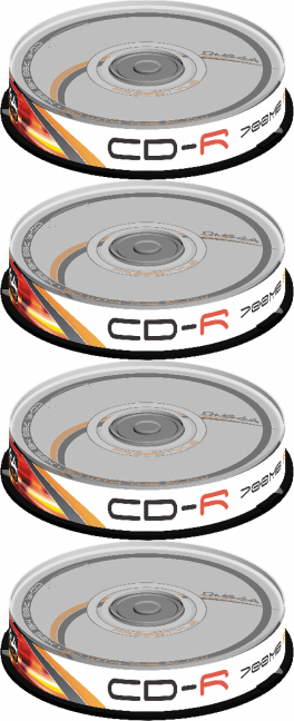 4x Płyta CD-R Omega Freestyle, do jednokrotnego zapisu, 700 MB, cake box, 10 sztuk