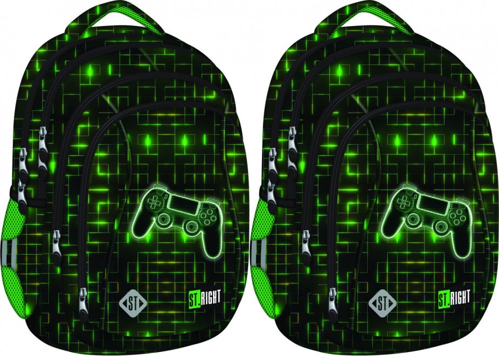 2x Plecak szkolny St. Right BP4, czterokomorowy, 26l, 43x32x20cm, Neon Pad