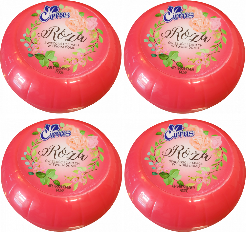 4x odświeżacz powietrza Cirrus tulipan, róża, żel, 150g