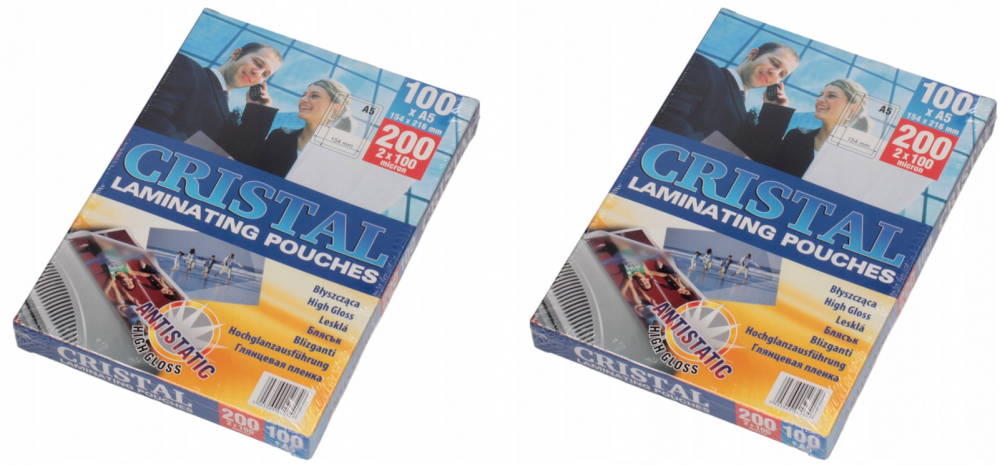 2x Folia do laminowania Argo, 154x216mm, A5, 2x100 μm, antystatyczna, 100 sztuk