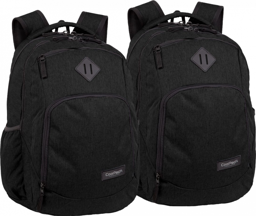 2x Plecak szkolny CoolPack Break Snow Black, dwukomorowy, 29l, 44x32x19cm, czarny