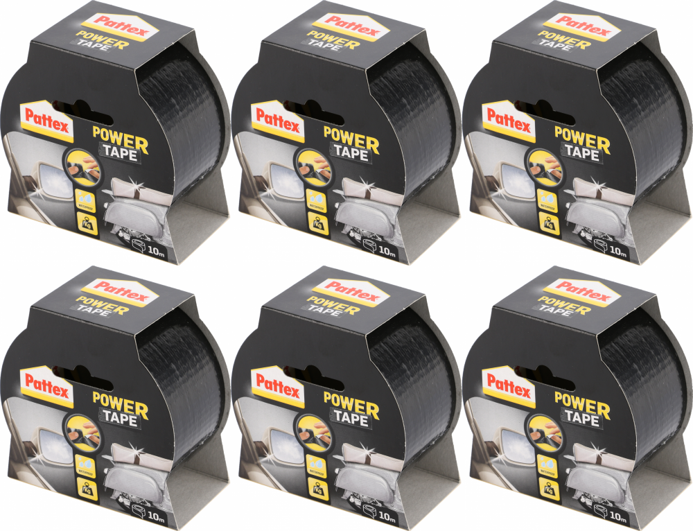 6x Taśma naprawcza Pattex Power Tape, supermocna, 48mm x 10m, czarny