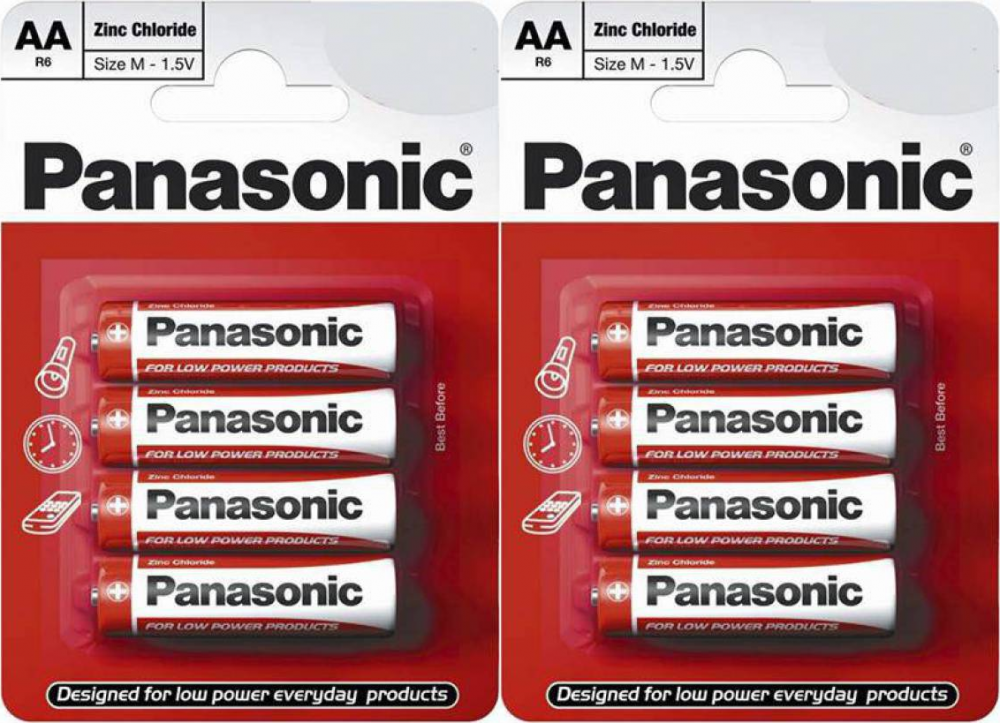 2x Bateria cynkowo-węglowa Panasonic, 1.5V, AA/R6, 4 sztuki