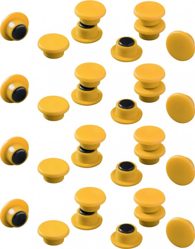 4x Magnesy Durable, 15 mm, 20 sztuk, żółty