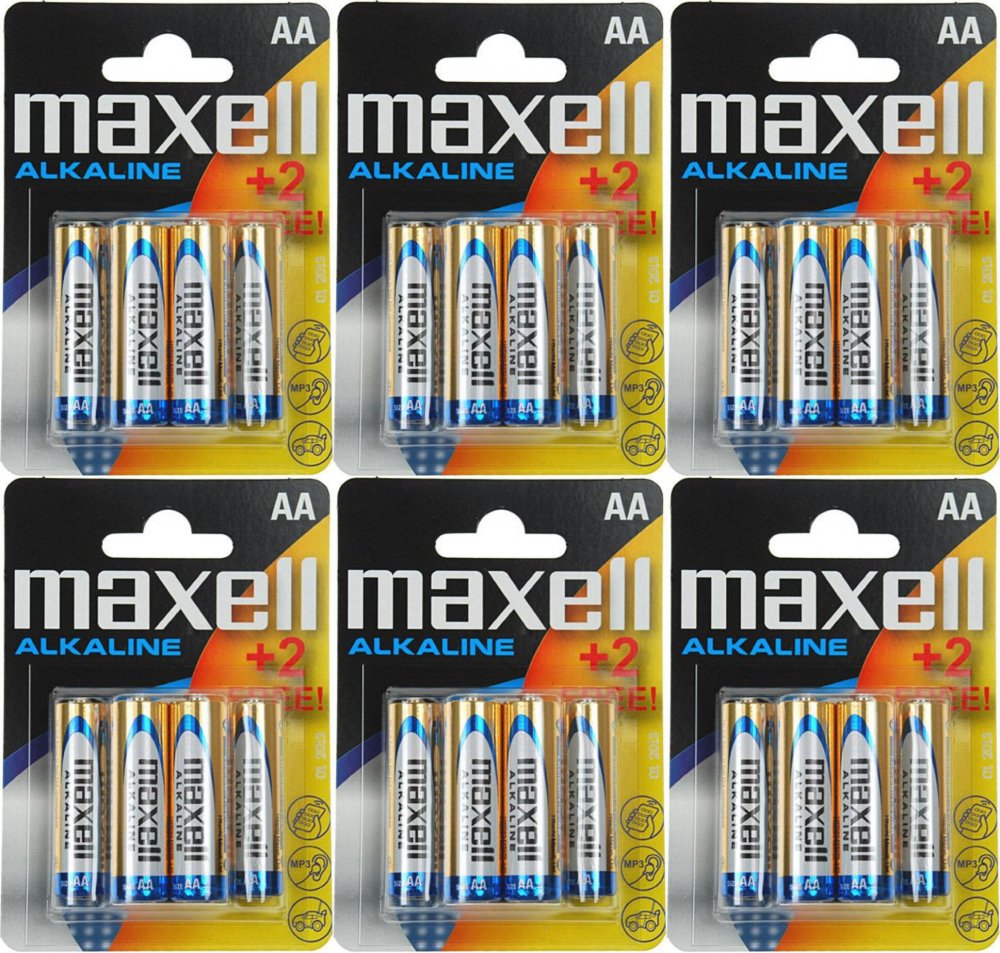 6x Bateria alkaliczna Maxell, AA, 6 sztuk (4+2)