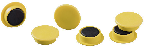 Magnesy do tablic Durable, 21mm, 20 sztuk, żółty