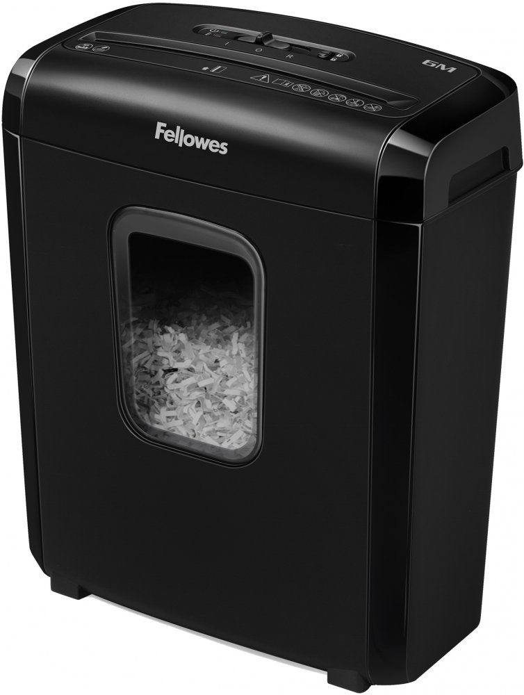 Niszczarka do papieru Fellowes 6M, ścinek 4x12mm, 6 kartek, P-4/T-4 DIN, czarny