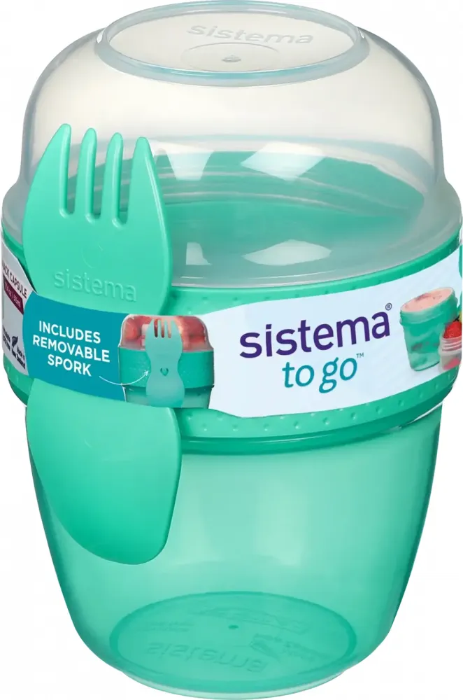 Lunchbox Sistema Snack Capsule To Go, z widelco-łyżką, 515ml, mix kolorów