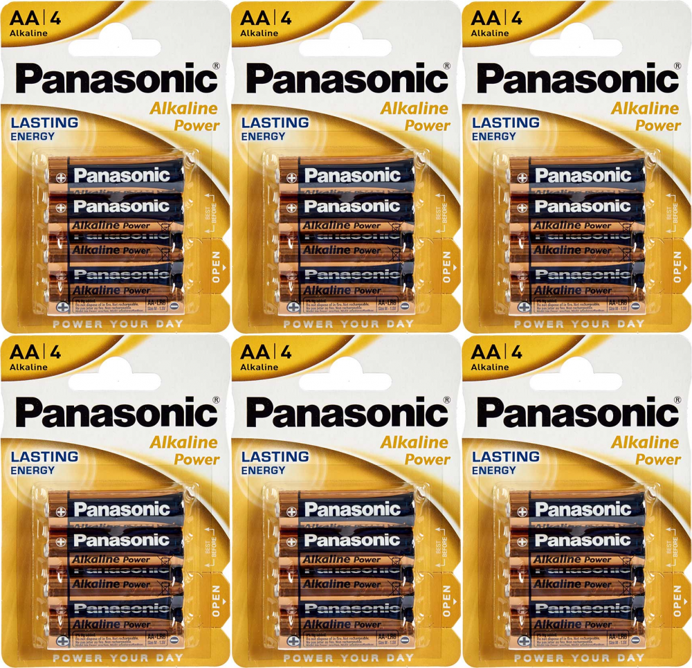 6x Bateria alkaliczna Panasonic Alkaline Power, AA, 1.5V, LR6, 4 sztuki