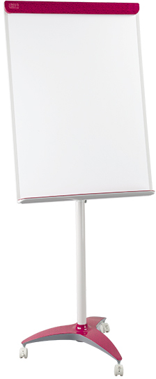 Flipchart mobilny 2x3, suchościeralno-magnetyczna, 70x100cm, szaro-czerwony