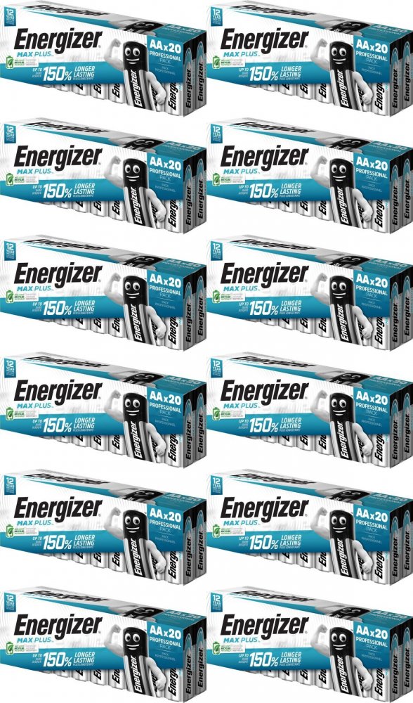 12x Bateria alkaliczna Energizer Max Plus, AA, LR6, 1.5V, 20 sztuk